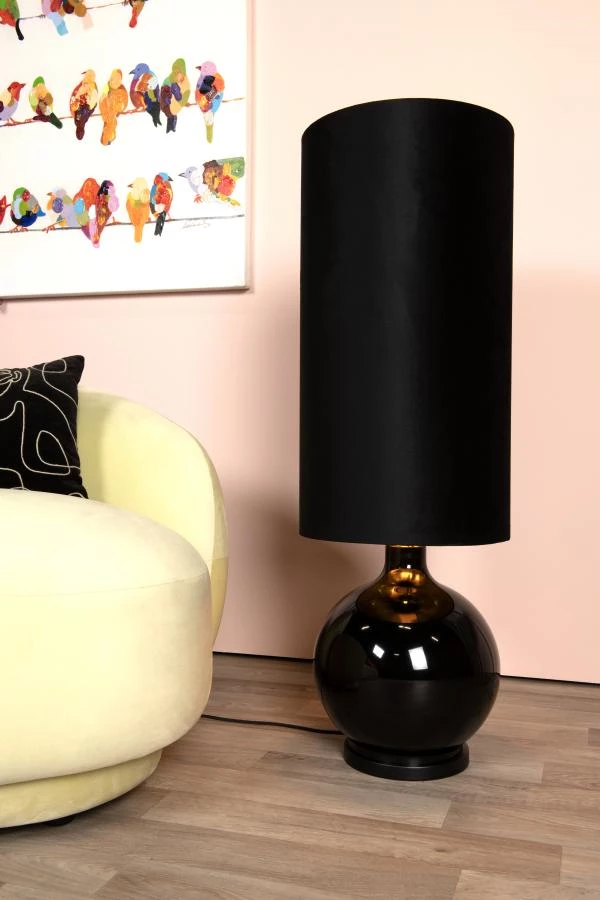 Lucide ESTERAD - Lampadaire - Ø 34 cm - 1xE27 - Noir - ambiance 1